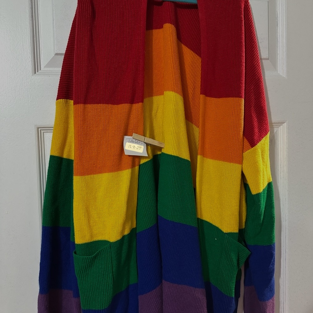 Magnolia place rainbow cardigan plus